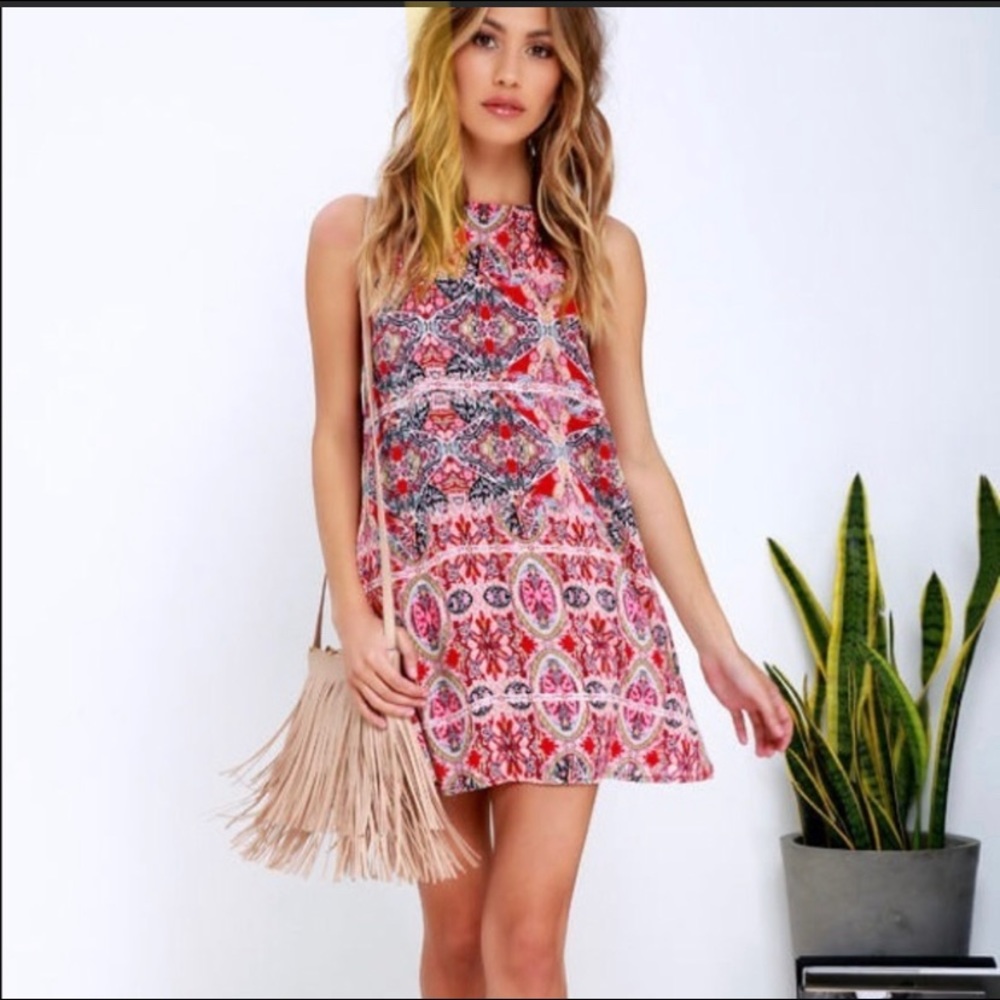 Lulus Red Paisley Dress